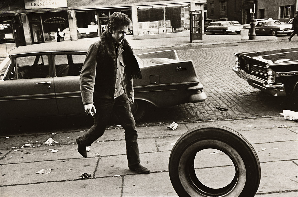 JIM MARSHALL (1936-2010) Bob Dylan Kicking Tire, New York City.